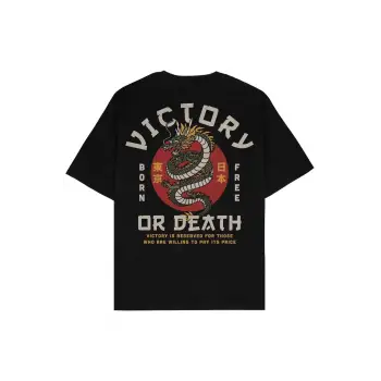 Victory Or Death Siyah Oversize Unisex T-shirt