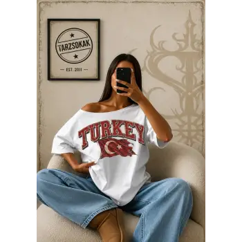 Vintage Turkey Baskılı Unisex Oversize
