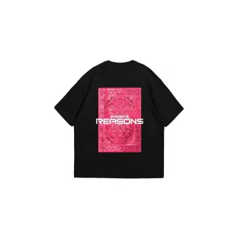 Vırtual Tracks Baskılı Oversize Unisex Siyah