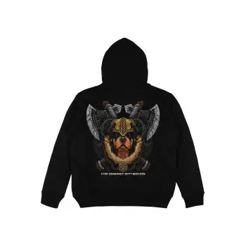 Warrior Siyah Oversize Unisex Kapüşonlu Sweatshirt Hoodie