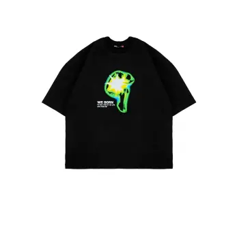 WE BORN Baskılı Siyah Oversize Unisex