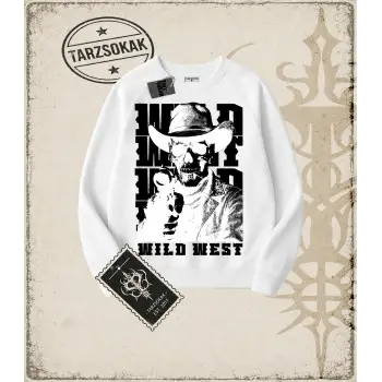 WILD WEST Oversize Unisex Bisiklet Yaka Sweatshirt