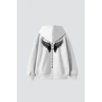 Wınget Crown Baskılı Oversize Unisex Beyaz