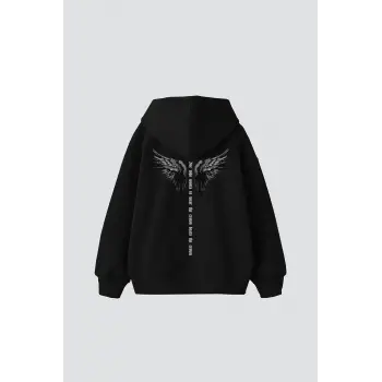 Winget Crown Baskılı Oversize Unisex Siyah
