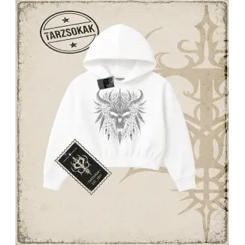 WITCH Kadın Crop Kapşonlu Sweatshirt