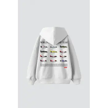 World Championship Team Baskılı Oversize Unisex Beyaz