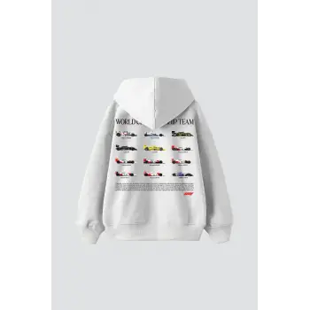 World Championship Team Baskılı Oversize Unisex Beyaz