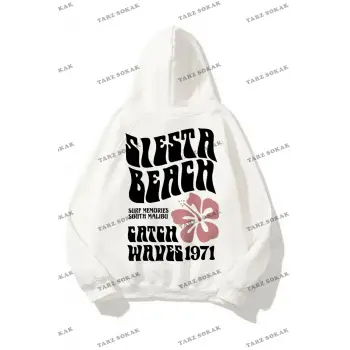Y2K Unisex Siesta Beach Beyaz Sweatshirt KOD 1997
