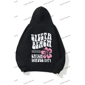 Y2K Unisex Siesta Beach Sweatshirt KOD 1997 Siyah