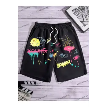 Y2K Unisex Yaz Şort Bermuda Harajuka Anime Retro KOD-11458