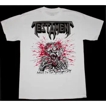 YEAH YEAH YEAHS FANGS AND BONES NEW WHITE T-SHIRT ÖN VE ARAKA BASKILI