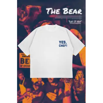 Yes Chef! Baskılı Oversize Unisex Pamuklu Nefes Alan Kalın Kumaşlı