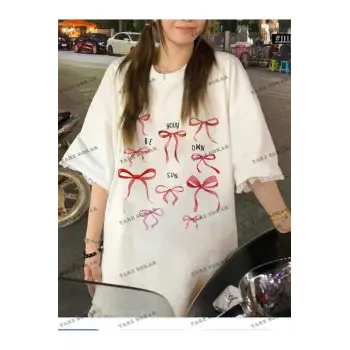 Yıldız Baskılı Oversize Kalıp Unisex T-shirt