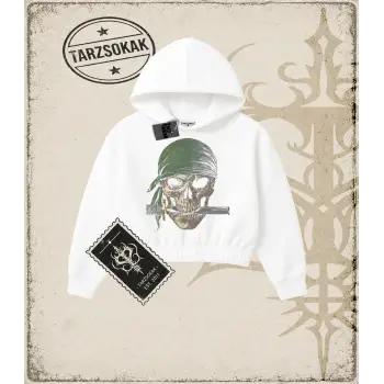 ZORO Kadın Crop Kapşonlu Sweatshirt