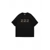 222 Leopar Baskılı Oversize Unisex Premium Siyah