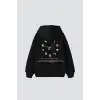 816 Clock Baskılı Oversize Unisex Siyah