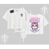Adorable Kawaii Kedi Arka Baskılı Oversize Crop Tshirt