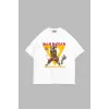 Adrift Somewhere In Time Baskılı Oversize Unisex Beyaz