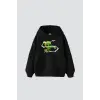 Alien Smoke Baskılı Oversize Unisex Siyah
