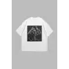 All Eyez On Me Baskılı Oversize Unisex Beyaz
