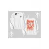 Always Chillin Kedi Arka Baskılı Biskilet Sweatshirt