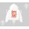 Always Chillin Kedi Arka Baskılı Kapşonlu Crop Sweatshirt