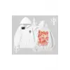 Always Chillin Kedi Arka Baskılı Kapşonlu Sweatshirt