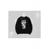 Am Hungry Kedi Baskılı Biskilet Sweatshirt