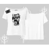 Am Hungry Kedi Baskılı Kayık Yaka Tshirt