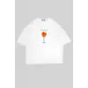 Aperol Sptritz Baskılı Beyaz Oversize Unisex
