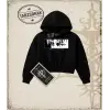 Attack On Titan Anime Baskılı Kadın Crop Kapşonlu Sweatshirt