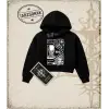 Attack On Titan Anime Baskılı Kadın Crop Kapşonlu Sweatshirt