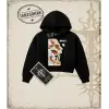 Attack On Titan Anime Baskılı Kadın Crop Kapşonlu Sweatshirt