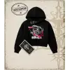 Attack On Titan Anime Baskılı Kadın Crop Kapşonlu Sweatshirt