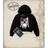 Attack On Titan Anime Baskılı Kadın Crop Kapşonlu Sweatshirt