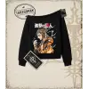 Attack On Titan Anime Baskılı Kadın Kayık Yaka Sweatshirt