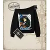 Attack On Titan Anime Baskılı Kadın Kayık Yaka Sweatshirt