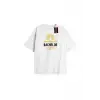 BACHELOR PARTY Unisex Oversize Yazılı Tshirt BEYAZ