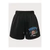 Basketball & Letter Graphic Drawstring Waist Şort