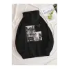 BE TRUE Renkli Oversize Kapüşonlu Sweatshirt Siyah