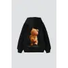 Bear Sırt Baskılı Oversize Unisex Siyah