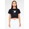 Behemoth Siyah Crop Top Tişört