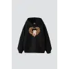 Betty Boops Baskılı Oversize Unisex Premium Siyah