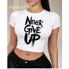 Beyaz Babby Tee nevergiveup Özel tasarım