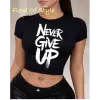 Beyaz Babby Tee nevergiveup Özel tasarım