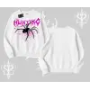 Beyaz Biskilet Yaka Sweatshirt Autumn Spider
