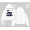 Beyaz Crop Kapşonlu Sweatshirt Sp55der
