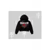 Beyaz Crop Kapşonlu Sweatshirt Spider Undercover