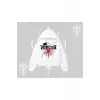 Beyaz Crop Kapşonlu Sweatshirt Spider Undercover