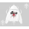 Beyaz Crop Kapşonlu Sweatshirt Spider Undercover